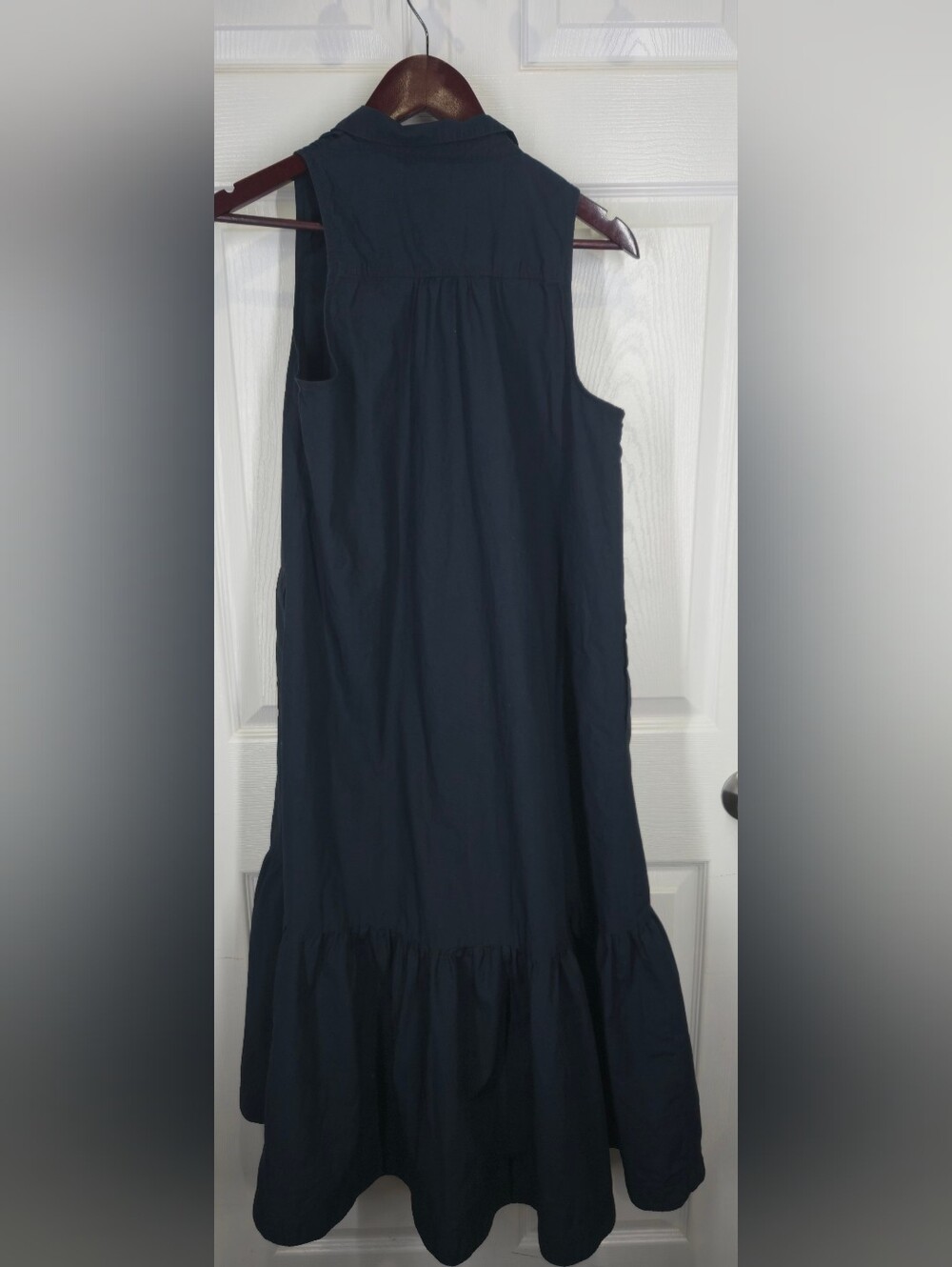 Maeve by Anthropologie Paola Flounced Midi Dress Black Small - Picture 9 of 16
